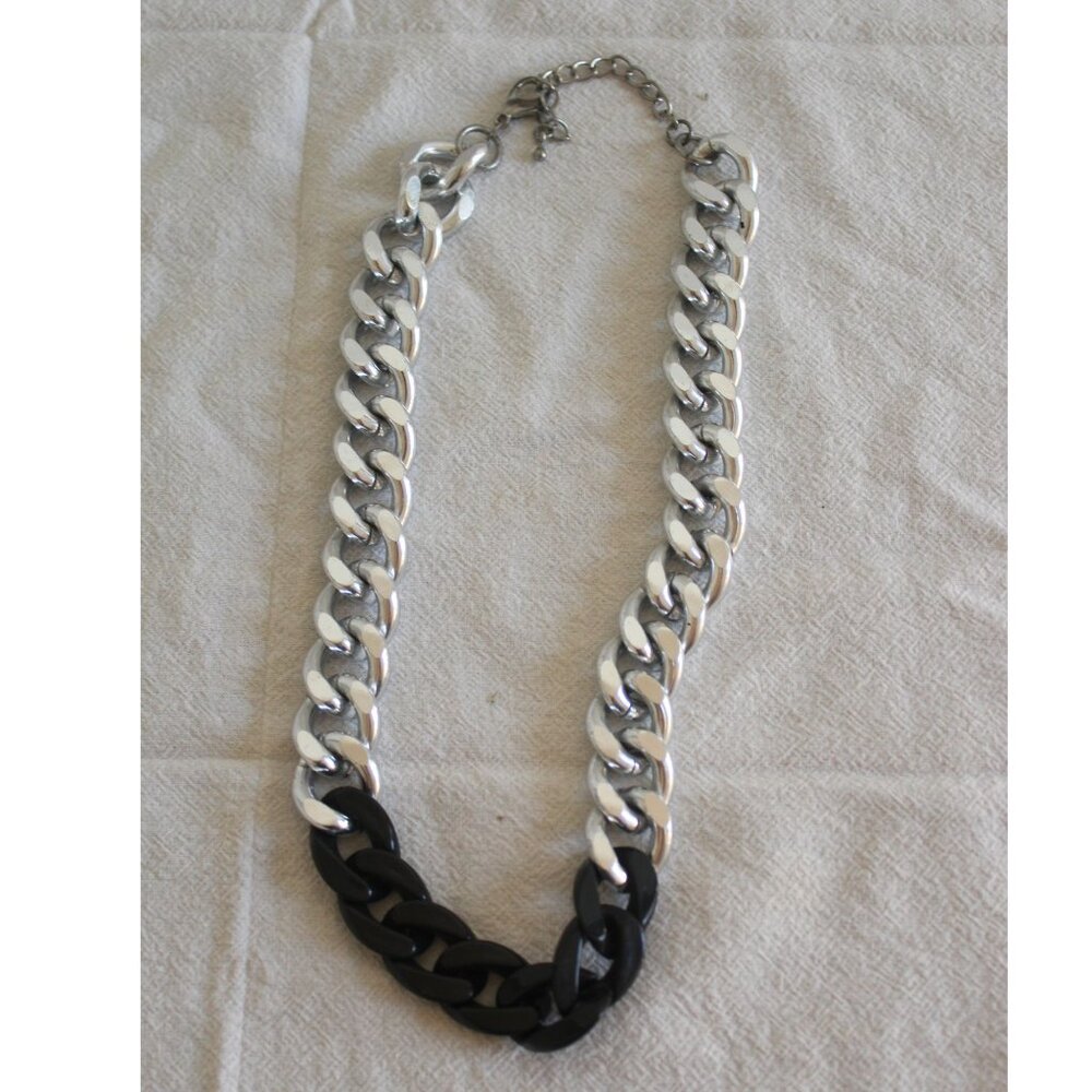 Women's Chunky Two Tone Chain Necklace Baddie